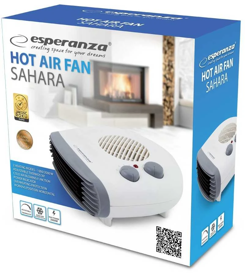 Ventiliatorius Heater fan Esperanza Sahara EHH003 (2000W, baltos spalvos)