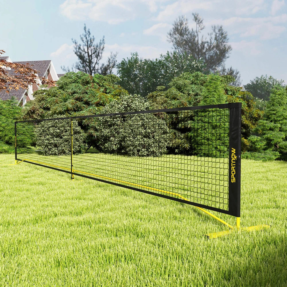 SPORTNOW nešiojamas Pickleball tinklas, 6,7 m, su nešiojimo krepšiu, metaliniu rėmu, skirtas vidaus ir lauko naudojimui, geltonas