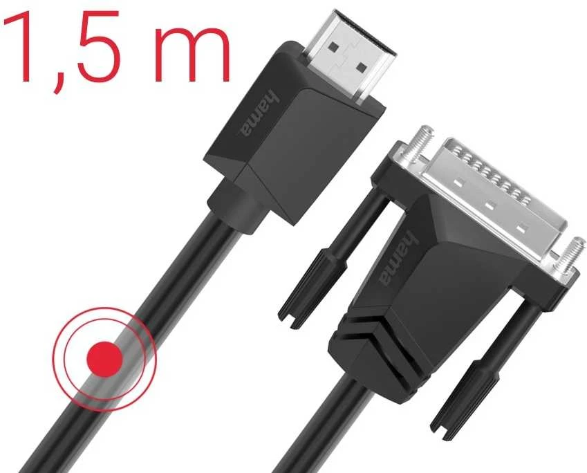 Tinklo laidas Hama 002007150000, DVI-D, 1.5 m