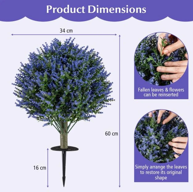 Topiariniai medeliai violetinė ir žalia 2 vnt.