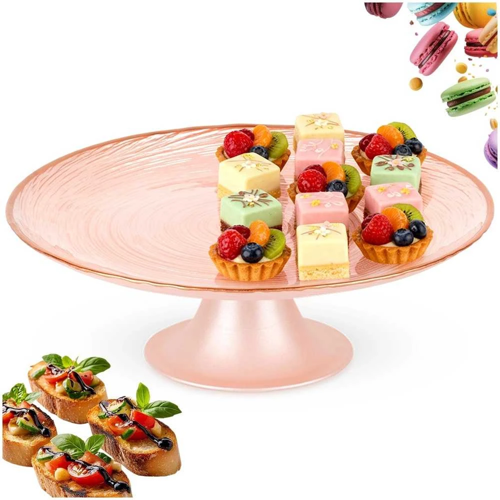 Home Styling Collection Elegantiška tortų lėkštė su stovu 21 cm rožinė