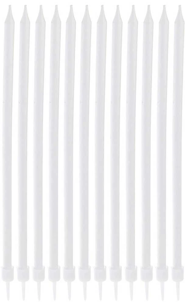 Party Deco Orion Gimtadienio žvakutės 12 vnt. 14,5 cm baltos