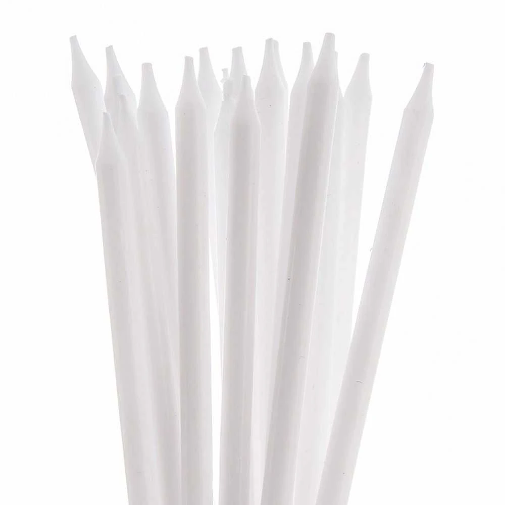 Party Deco Orion Gimtadienio žvakutės 12 vnt. 14,5 cm baltos