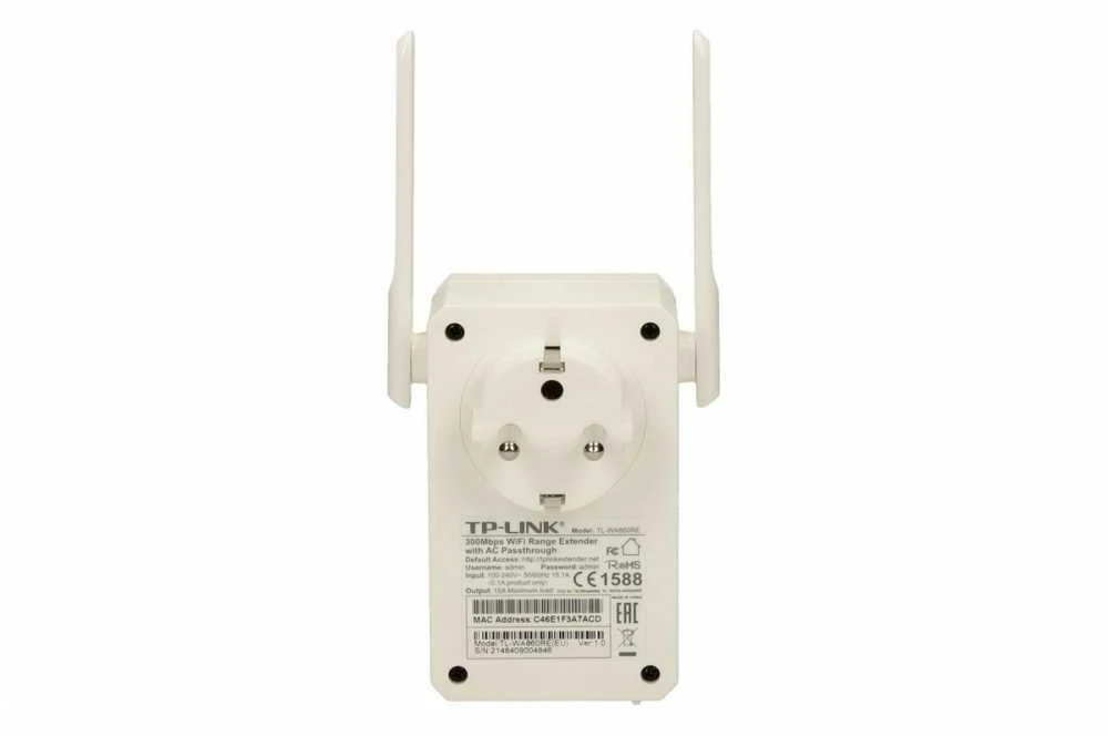 TP-LINK 300Mbps belaidis N sieninis diapazono ilgintuvas su pralaidumu „Atheros 2T2R 2.4GHz 802.11n/g/b“ įjungimu/išjungimu ir diapazono ilgintuvu