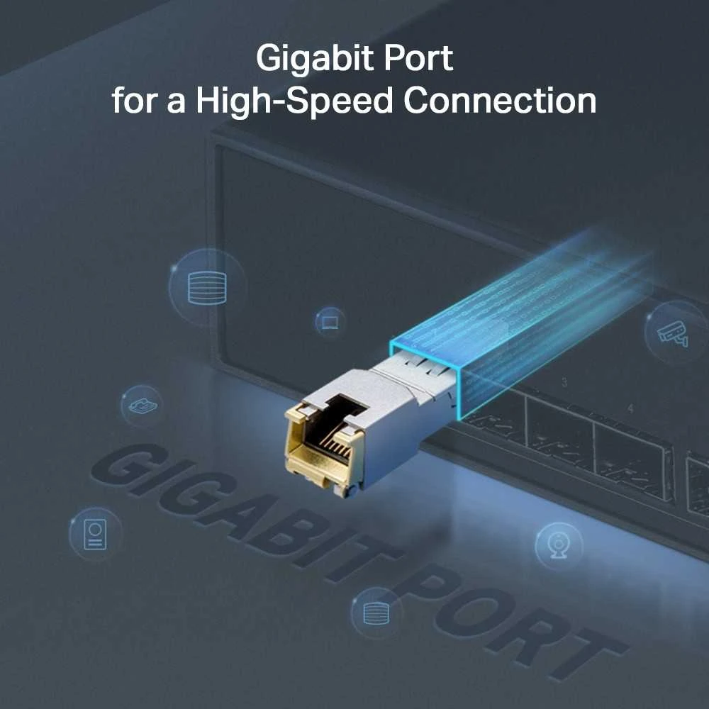 Šakotuvas TP-LINK SM331T Omada 1000BASE-T RJ45 SFP Module