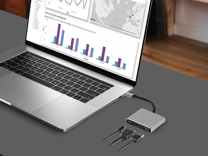 TRACER A-1 USB-C HDMI 4K USB 3.0 PDW 100W adapteris