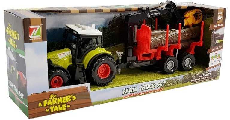 Lean Toys Traktorius su priekaba