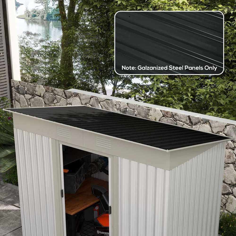 Outsunny 12 vnt. trapecinės skardos lakštai 129x45cm 7m² cinkuota stogo danga 0,25 mm atspari oro sąlygoms profiliuota skarda cinkuotas plienas stogo plokštės stogo panelės plieninės skardos lakštai gofruotos skardos lakštai stogui sandėliukui stoginei tamsiai pilka