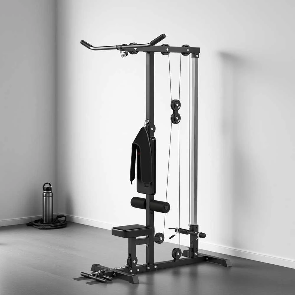 SPORTNOW daugiafunkcė jėgos treniruoklių stotis namams, su skersiniu nugaros treniruotėms ir lynų sistema, su svoriais iki 50 kg, skirta sporto salėms namuose