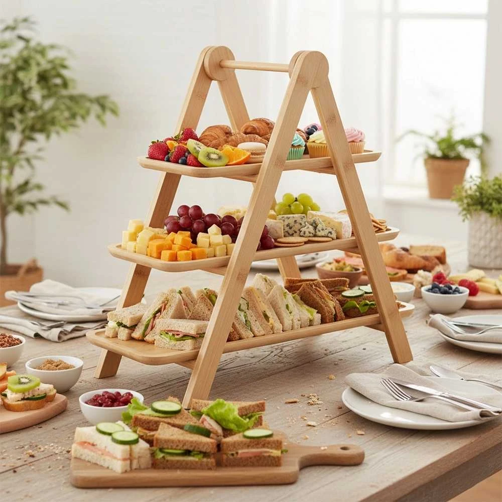 Mondex Bamboo 3-lygių padėklas 43x13,5x39 cm