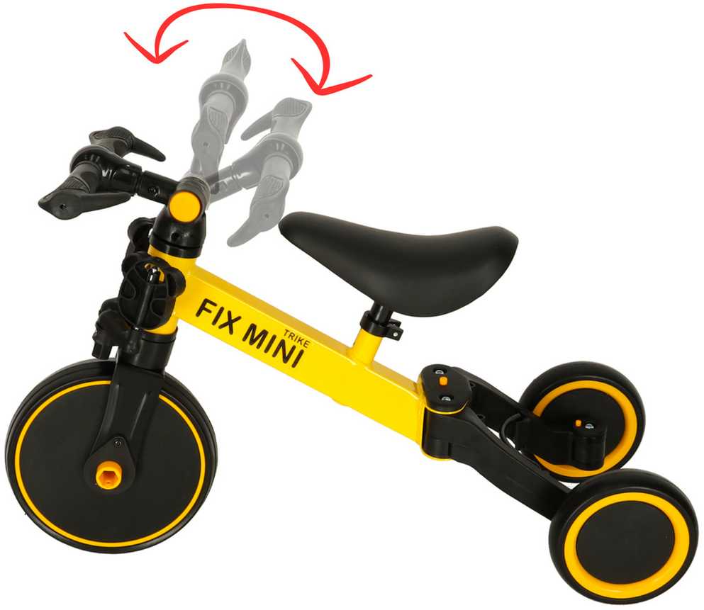Trike Fix Mini krosinis triratukas 3in1 su pedalais geltonas