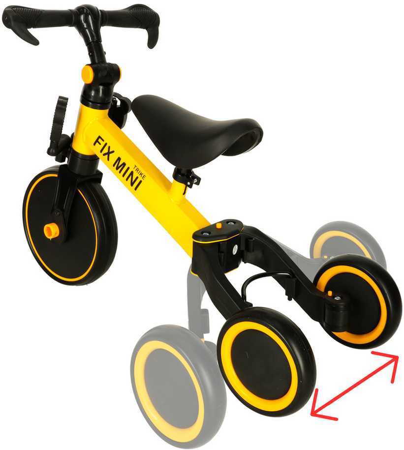 Trike Fix Mini krosinis triratukas 3in1 su pedalais geltonas