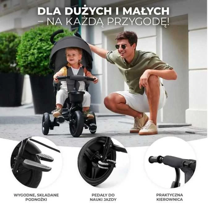 KINDERKRAFT triratukas Aveo pilkas, KRAVEO00GRY0000