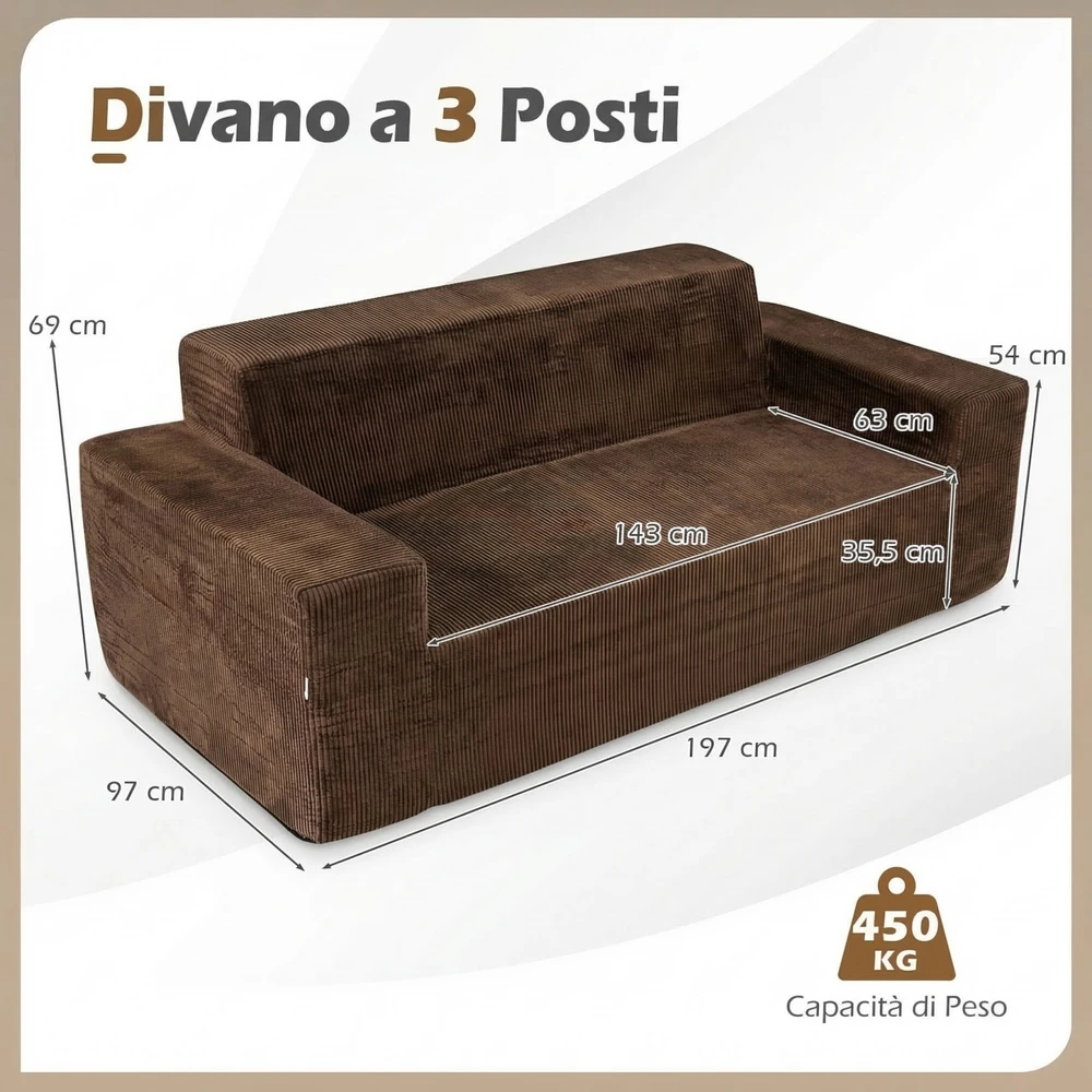 Trivietė sofa 197 x 97 x 69 cm
