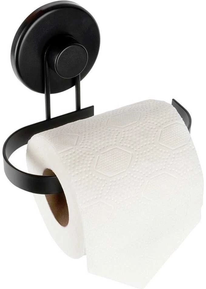 Bathroom Solutions WC popieriaus laikiklis su siurbtuku, juodas metalas