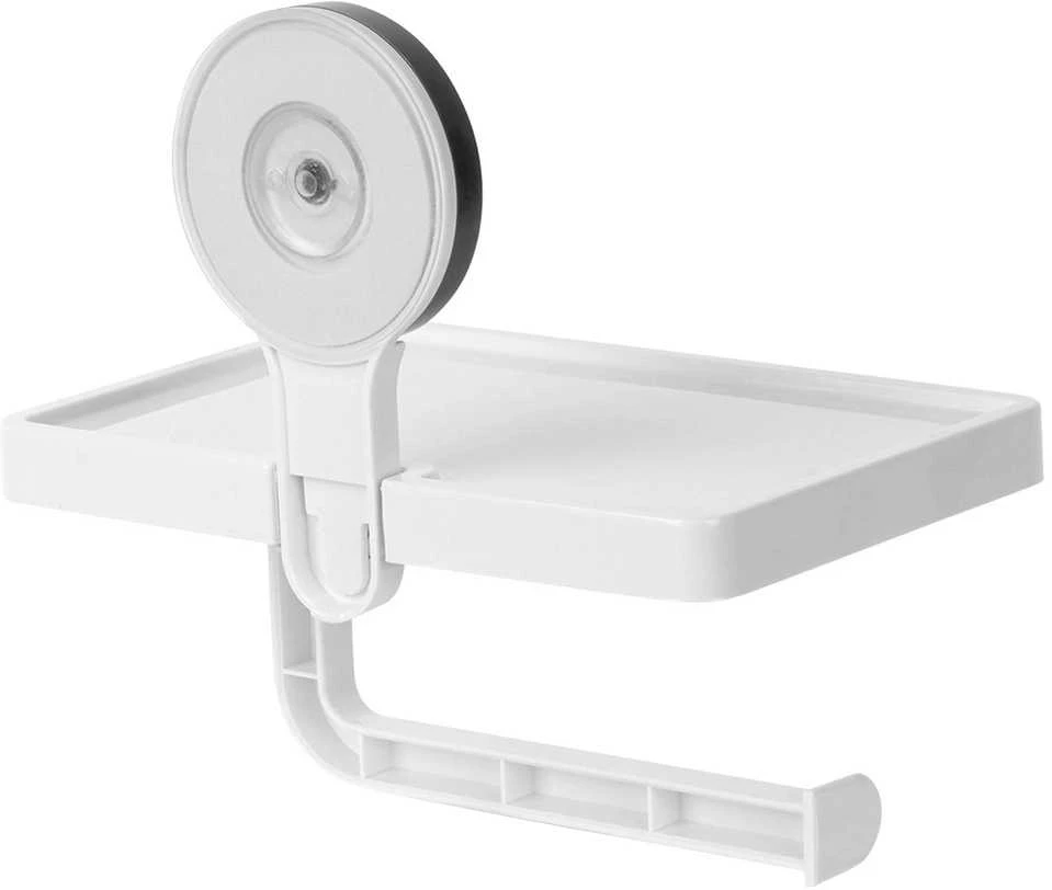 Home Styling Collection Bathroom Solutions Tualetinio Popieriaus Laikiklis su Lentynėle - Baltas