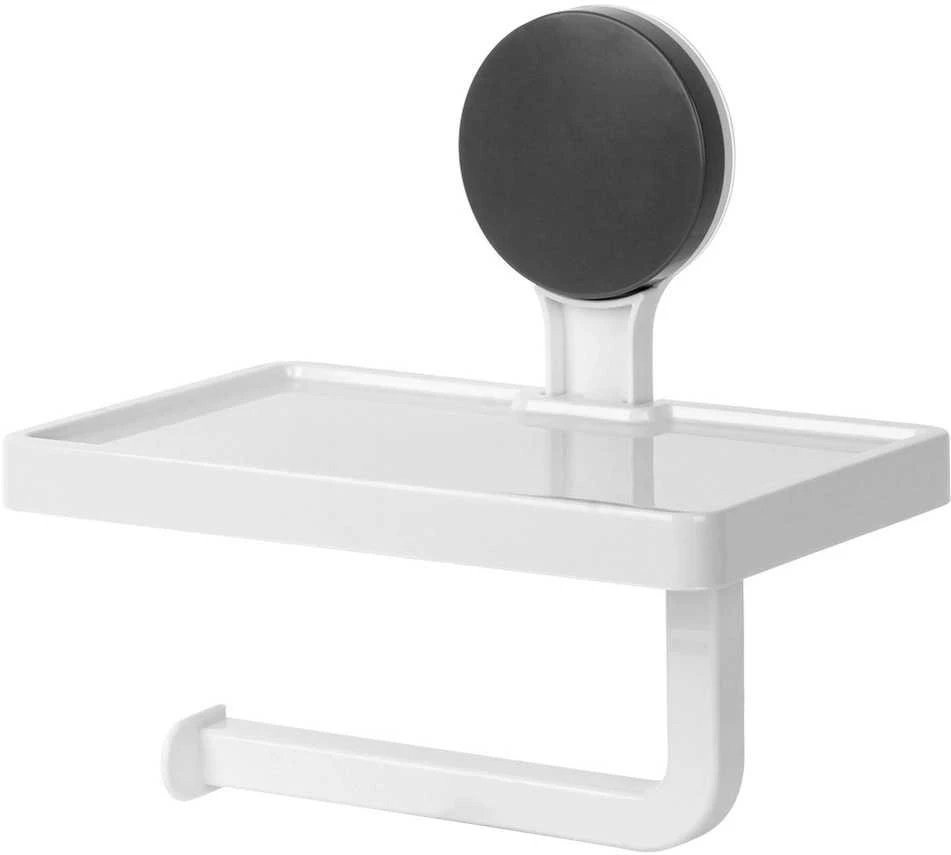 Home Styling Collection Bathroom Solutions Tualetinio Popieriaus Laikiklis su Lentynėle - Baltas