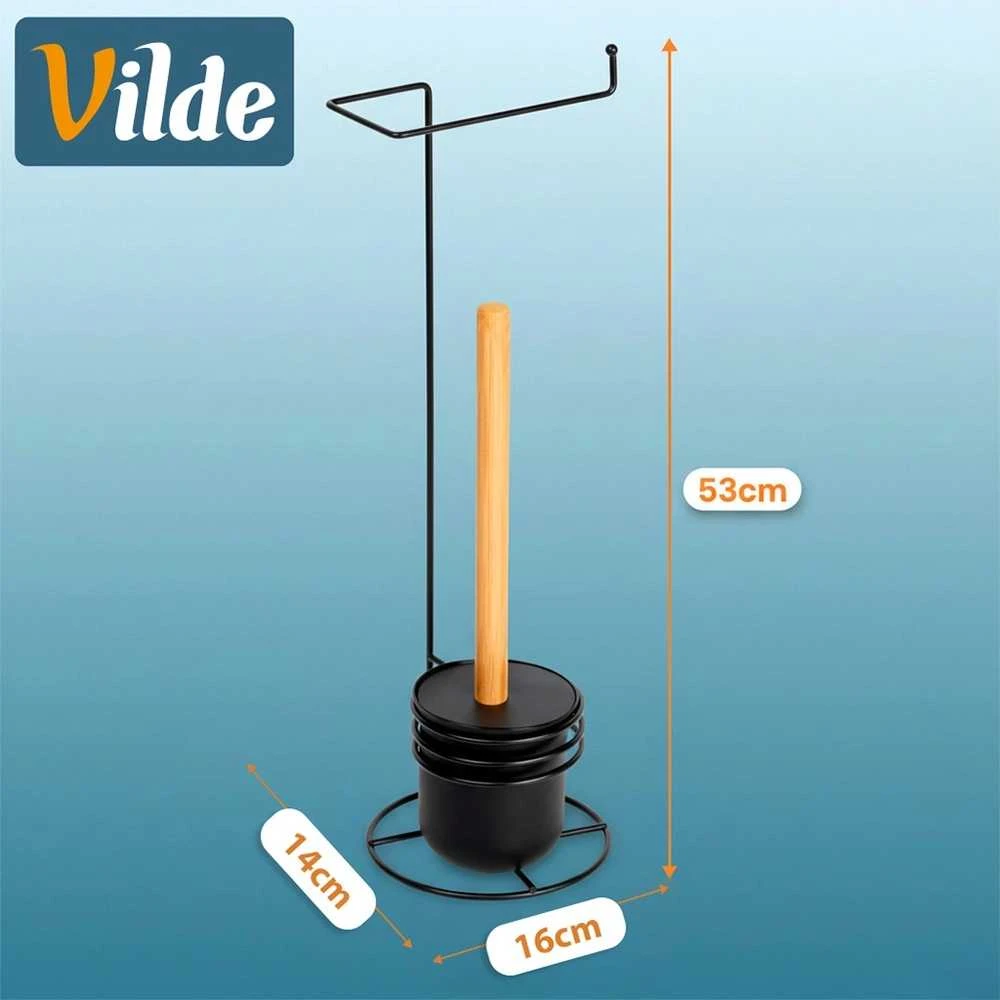 Tualetinio popieriaus laikiklis su WC šepetėliu Vilde 53 cm