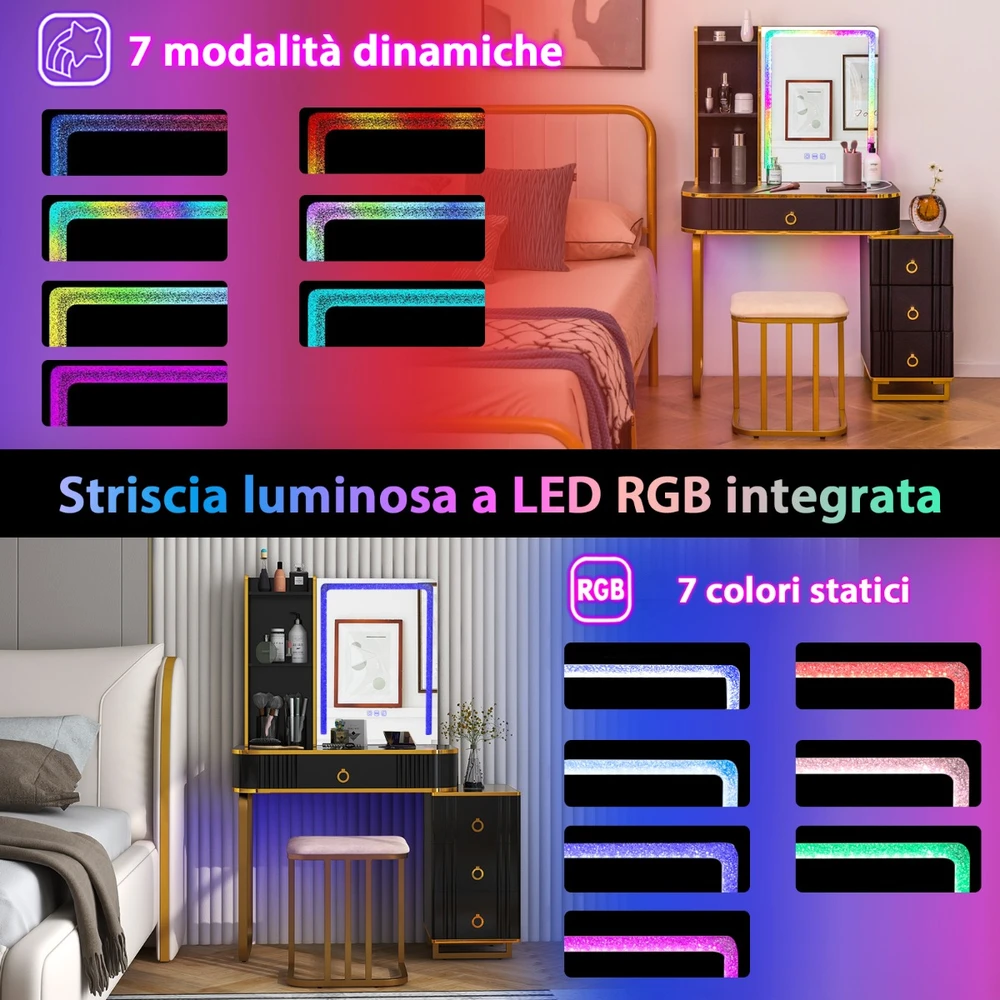 Kosmetinis stalas 80 x 40 x 137 cm