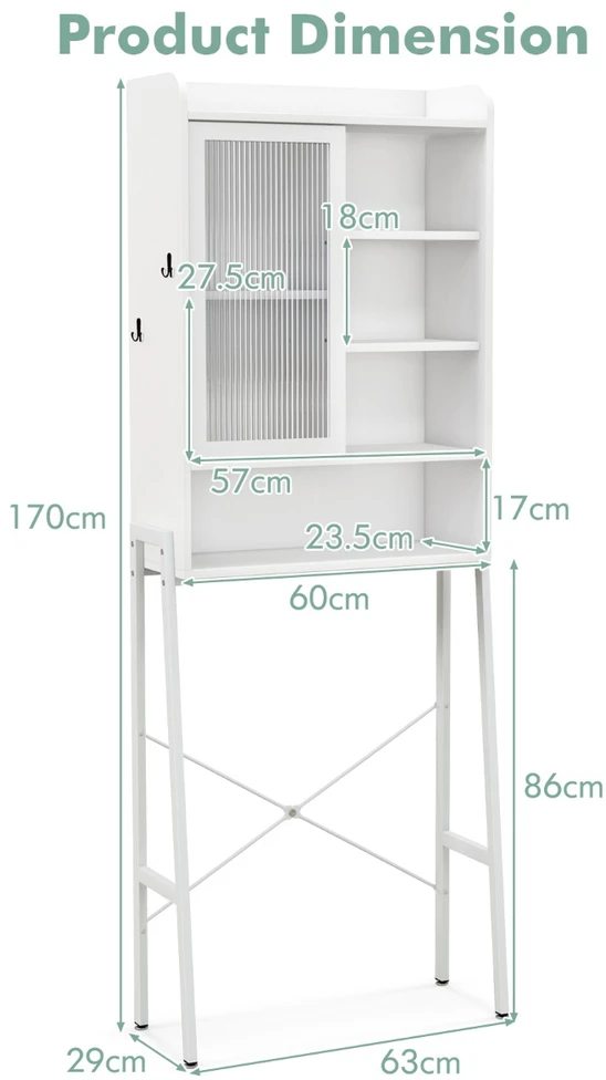 Tualeto spintelė 63 x 29 x 170 cm