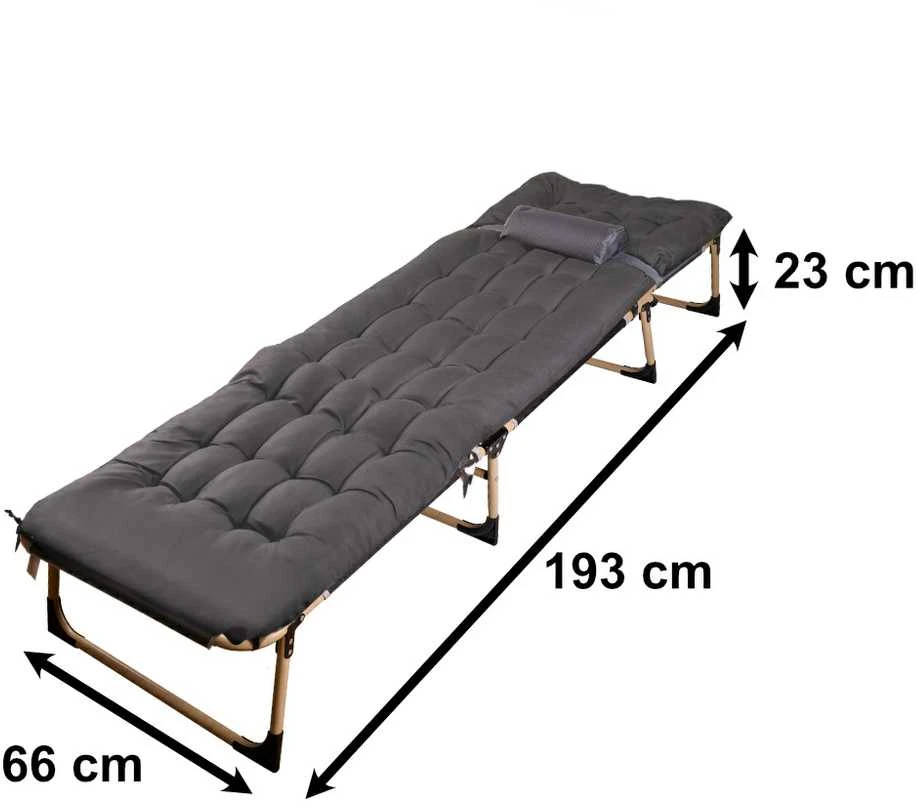 Generic Turistinė sulankstoma lauko lova 198 cm tamsiai pilka