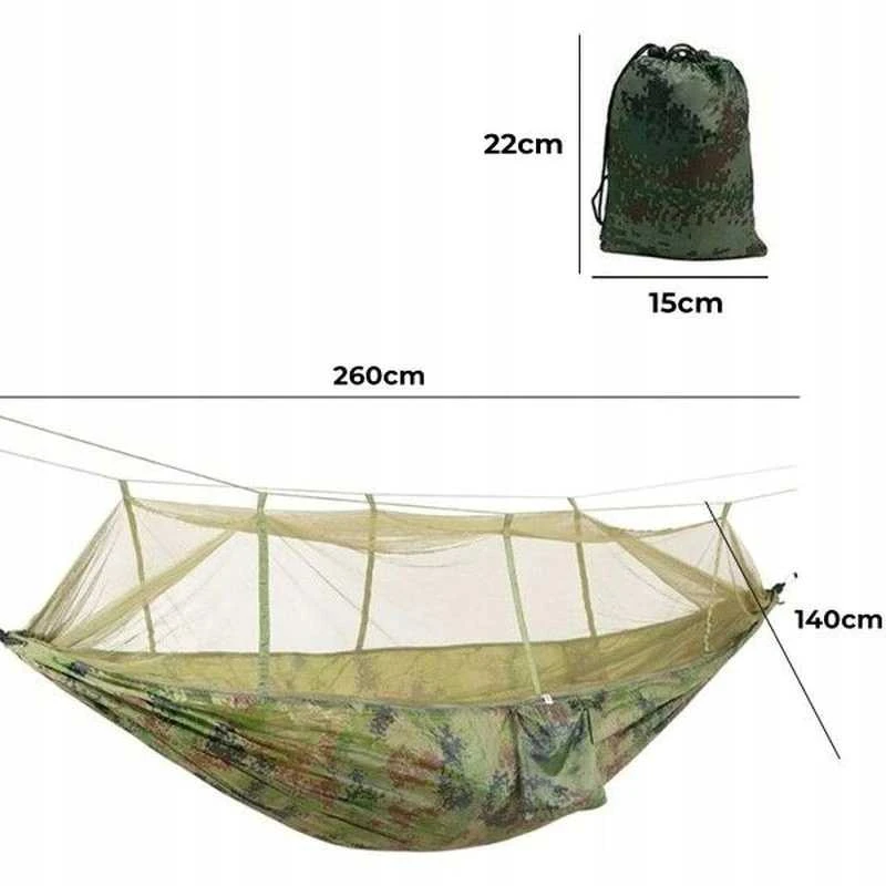Gardlov Turistinis hamakas su tinkleliu nuo uodų 260x140cm