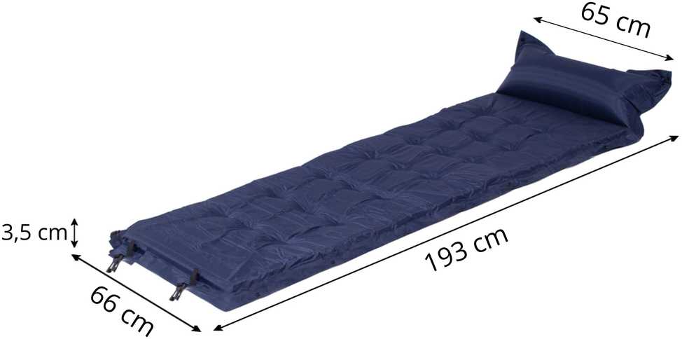 Turistinis kilimėlis su pagalve Springos 200 cm tamsiai mėlynas