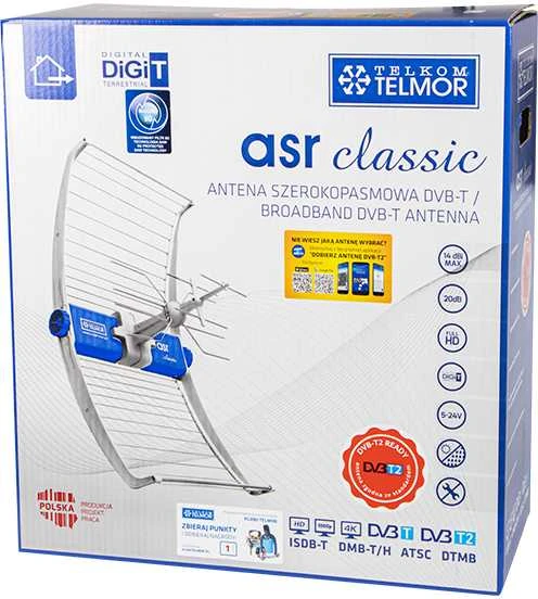 DVB-T/T2 ASR Classic 5G PROTECTED 2023 TV antena su ZZA-7 Telkom Telmor maitinimo šaltiniu