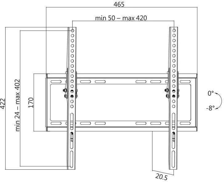 Logilink BP0037 televizorius Sieninis laikiklis, 32"-55", pakreipiamas, mažas | Prisijungti | BP0037 televizorius Sieninis laikiklis, 32"-55", pakreipiamas, mažas | 32–55 " | Maksimalus svoris (keliamoji galia) 35 kg
