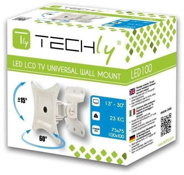 Techly ICA-LCD 201WH televizoriaus laikiklis 76,2 cm (30") Balta