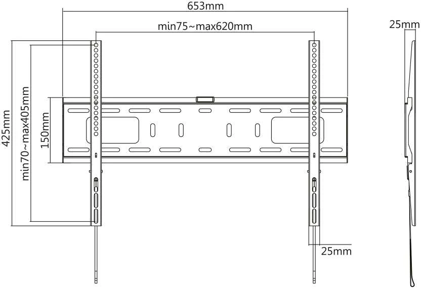 Cabletech Universalus sieninis laikiklis LED televizoriui (37-70") LP42-46F