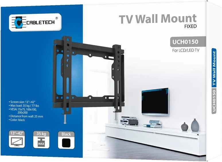 Cabletech Laikiklis sieninis fiksuotas TV 23-42" (maks. 40kg)