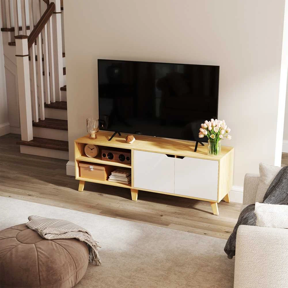 TV staliukas Songmics Vasagle Televizoriaus spintelė, televizoriaus staliukas su 2 durelėmis, 140 cm ilgio