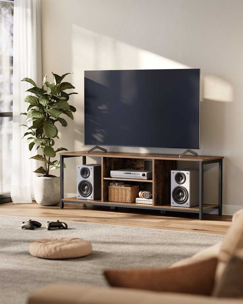 TV staliukas Songmics Vasagle TV spintelė su atvirais skyriais iki 65 colių televizoriams