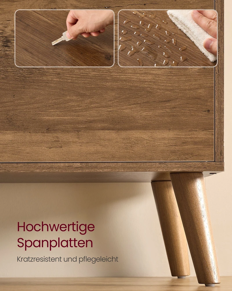 Songmics TV staliukas televizoriams iki 55 col., šiltai rudas, 120 × 40 × 49 cm