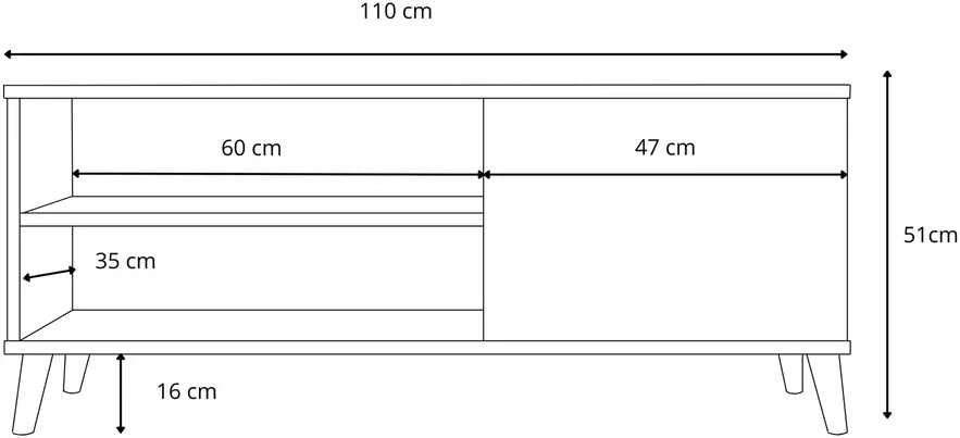 TV staliukas TV spintelė 110 cm VIVA