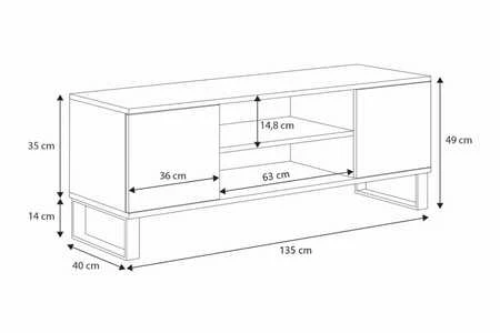 TV staliukas TV spintelė 135 cm