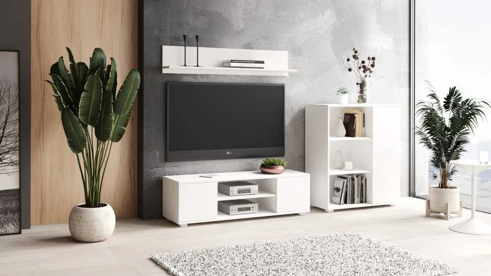 TV staliukas TV spintelė balta