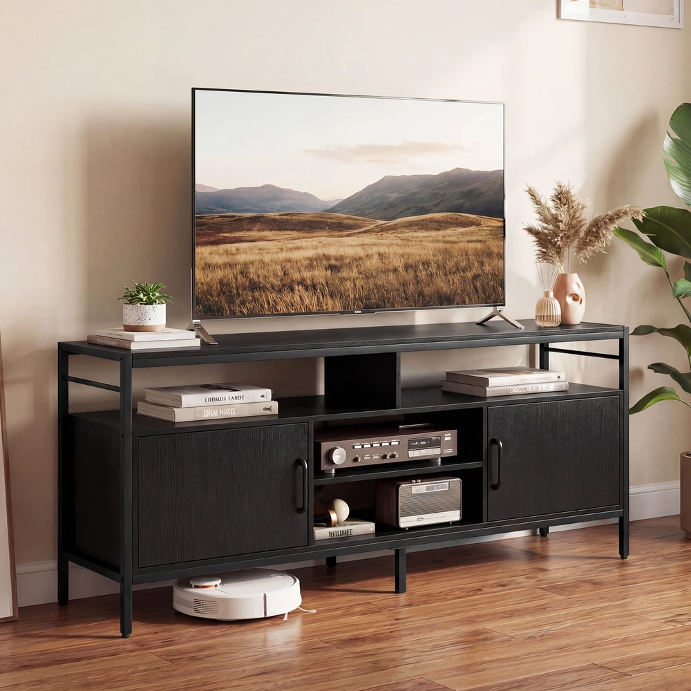 TV staliukas TV spintelė juoda