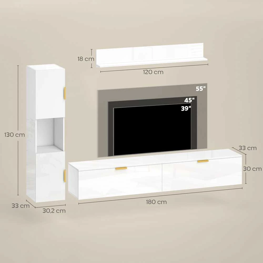 TV staliukas TV spintelių rinkinys 180 × 33 × 30 cm