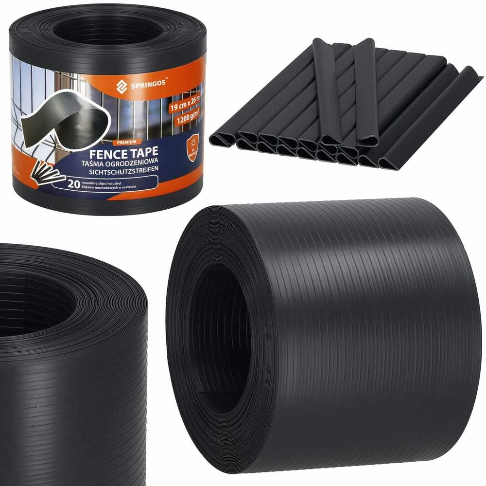 Springos FN0005 Tvoros juosta 19 cm x 26 m, antracito spalvos