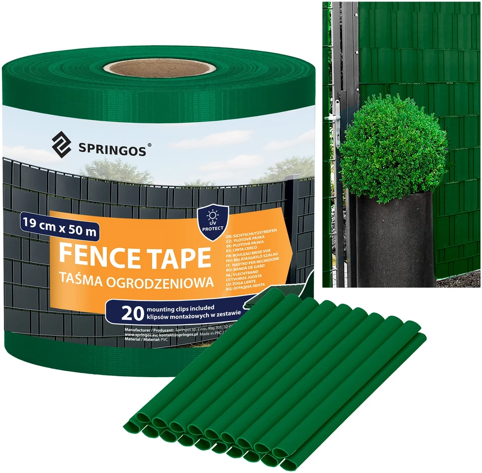Springos Tvoros juosta tamsiai žalia 19 cm x 50 m