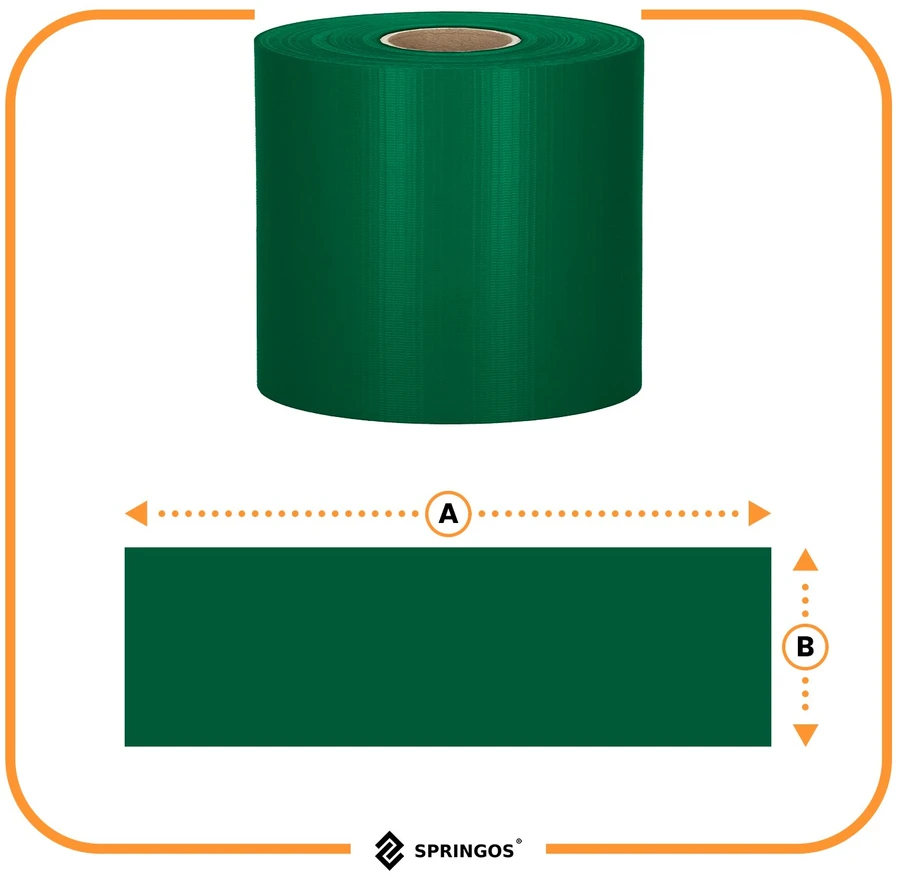Springos Tvoros juosta tamsiai žalia 19 cm x 50 m