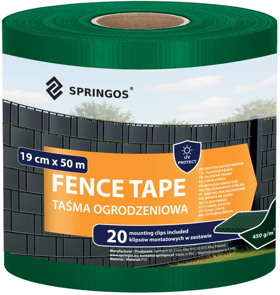 Springos Tvoros juosta tamsiai žalia 19 cm x 50 m