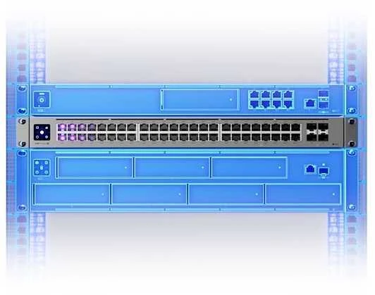 Komutatorius - Ubiquiti USW-PRO-MAX-48-POE L3 2.5G Pilkas