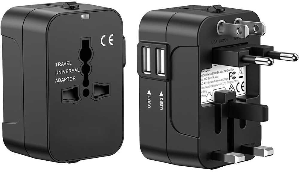Universalus adapteris su 2 USB jungtimis