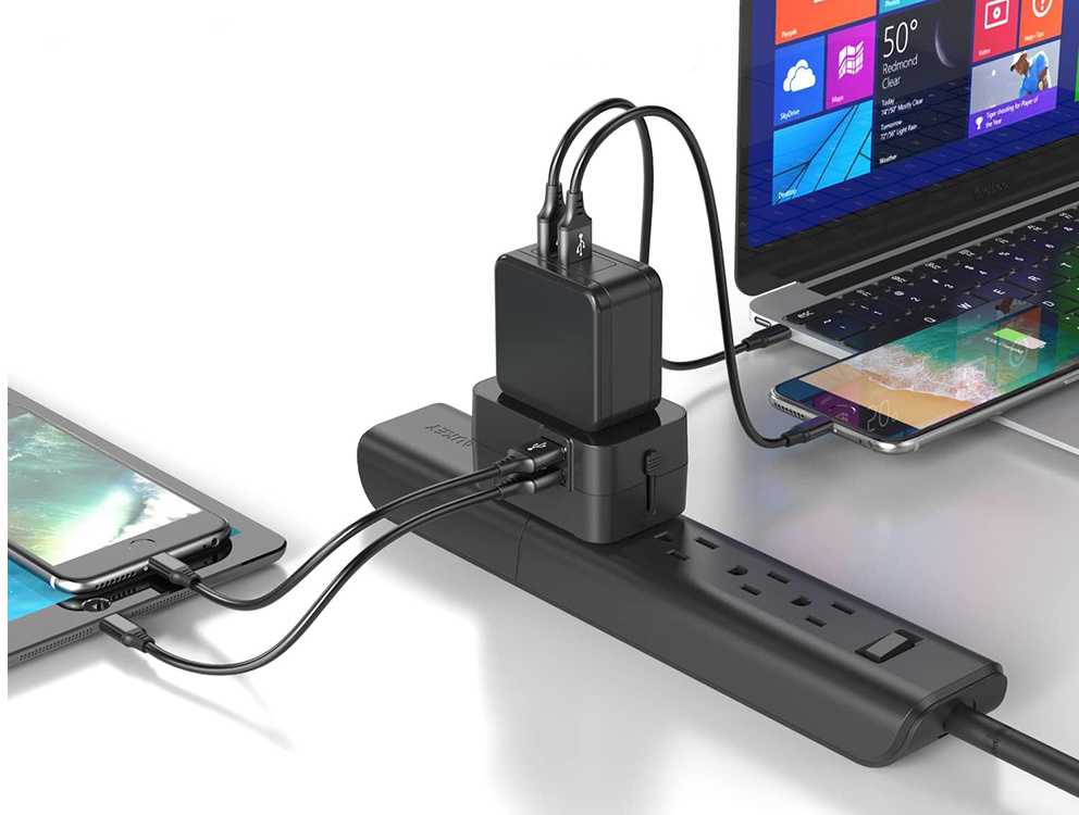 Universalus adapteris su 2 USB jungtimis