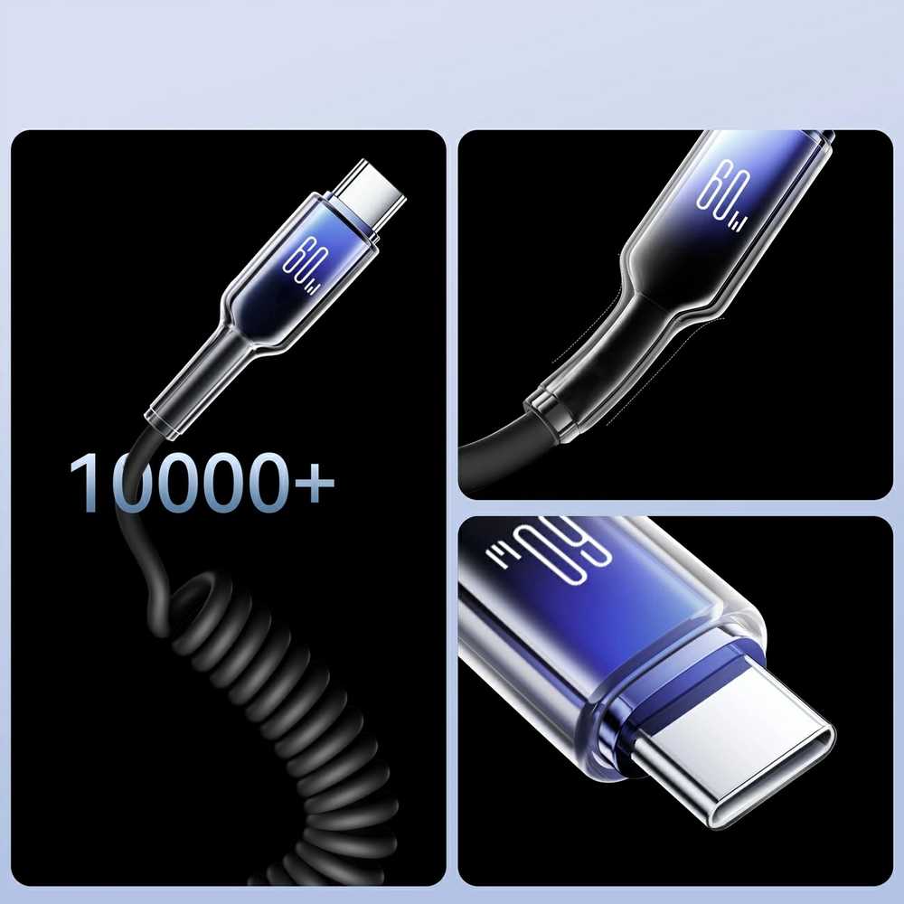 Joyroom S-A51 60W USB-A USB-C kabelis 1.5m juodos spalvos