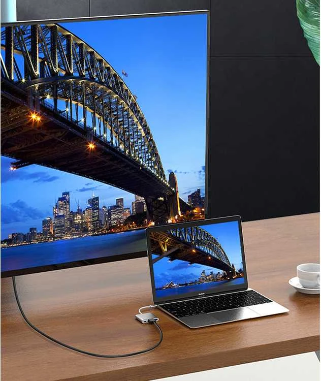 USB-C adapteris 3-in-1 su HDMI ir USB 3.0