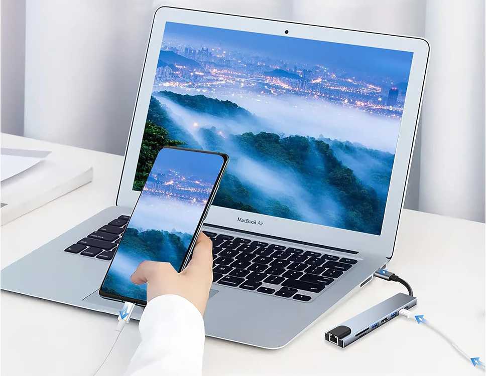 USB-C adapteris 8w1 Thunderbolt 3 HDMI RJ45